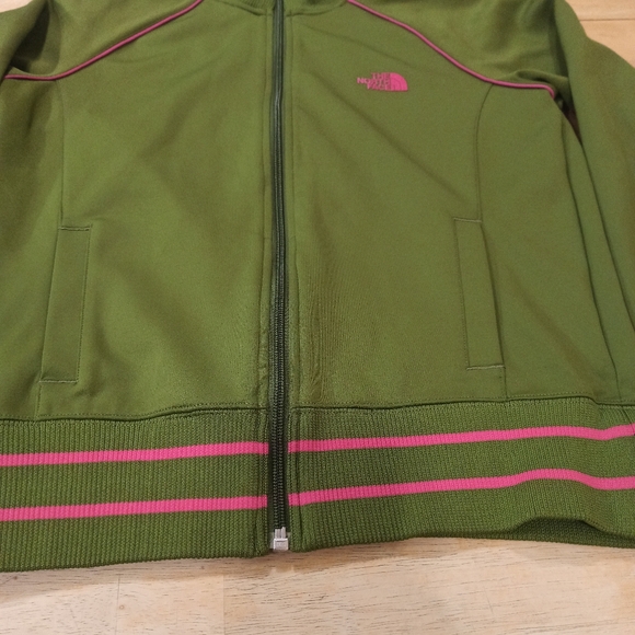 The North Face Girls M A5 SeriesOlive Green w Pink AccentsWarm-Up Jacket - Picture 3 of 15